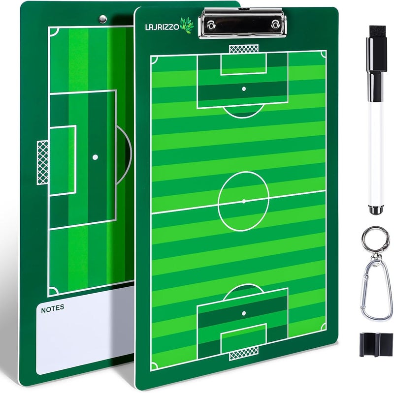 lrjrizzo Dry Erase Coaches Clipboard, Soccer Whiteboard for Coaches Double-Sided Soccer Clipboard for Coaches Writable and Erasable Dry Erase Coaching Board Coaching Board Gift - Image 1